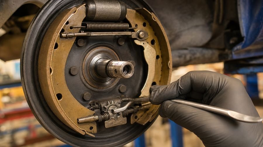Adjusting the drum brake star adjuster